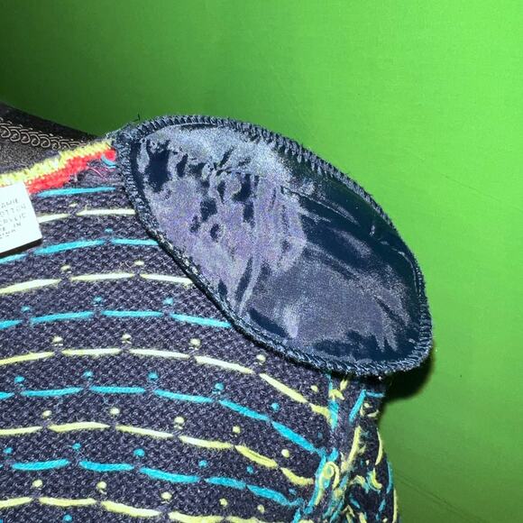 Marsh Landing Granny Knit Cottage Navy Pink Women's Cardigan M Vintage Grandma - Picture 16 of 16